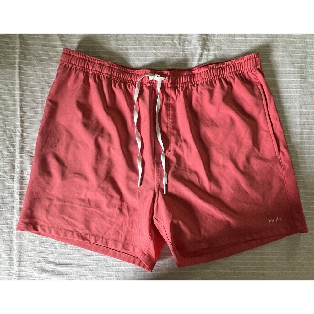 Huk Men’s Swim Shorts - Pink - Lined - Size XXL